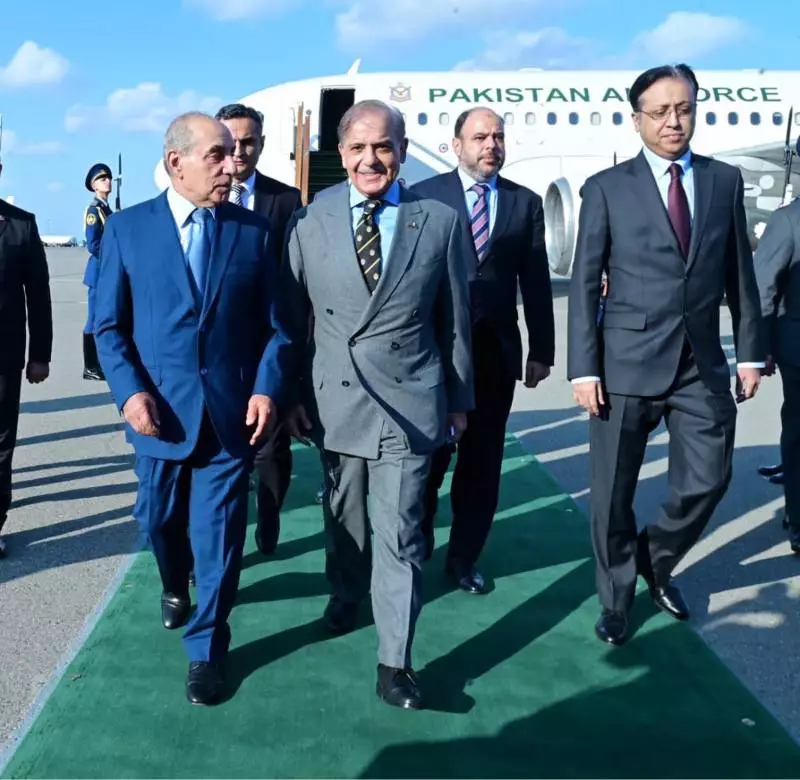 PM Shehbaz Sharif Arrives in Baku for Victory Day Celebrations