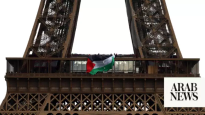 France Arrests Six Over Palestinian Flag on Eiffel Tower