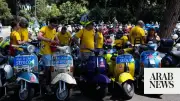 Vespa Riders Take to Rome Streets to Mark 80th Birthday of Iconic Scooter