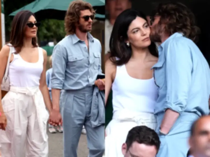 Andrew Garfield and Monica Barbaro Share Affectionate Moment at Wimbledon