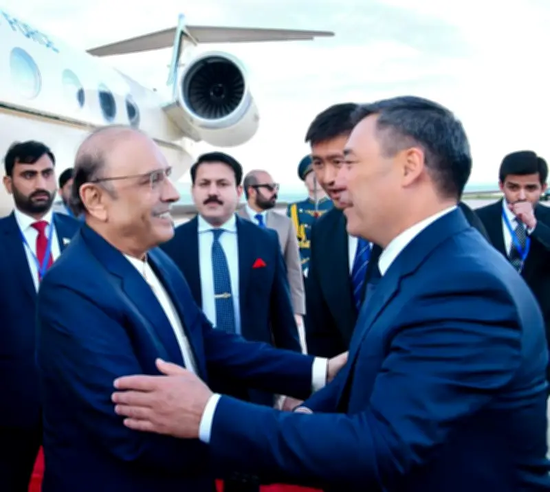 President Zardari Arrives in Kyrgyzstan on Historic Official Visit
